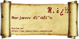 Marjanov Ödön névjegykártya